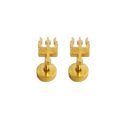 Golden Trishul Earrings by Pratha - Jewellery Studio