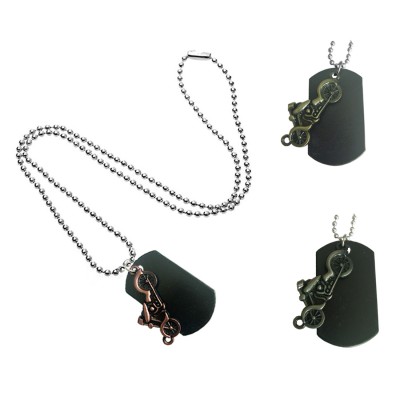 Private Collection: Solid Bronze Three Monk Necklace Dog Tag Style