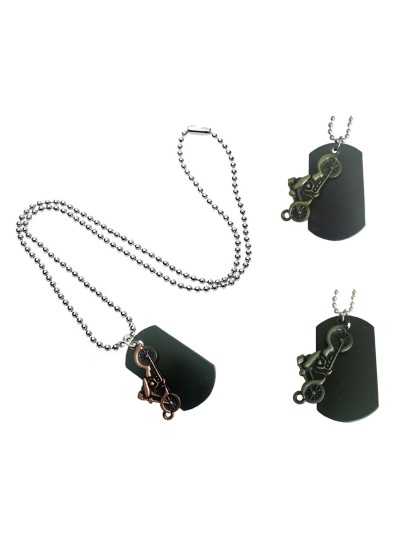 Private Collection: Solid Bronze Three Monk Necklace Dog Tag Style