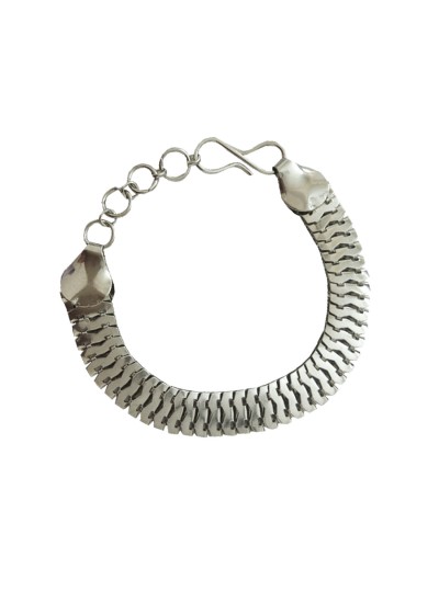 Men's Sterling Silver Bohemian Snake Cuff Bracelet from Bali - Woven Cobra  | NOVICA