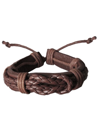 Brown Faux Leather Strap Cuff Wrist Band/Bracelet With Brass 3 Star Studs,  Biker Fashion Adjustable Bracelet for Men/Boys – MyGinie.in