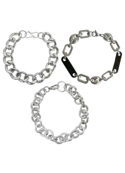 Dropshipping 6MM Link Chain Bracelet Men Cool Black Stainless Steel  Friendship Men's Bracelets For Man Vintage On Hand Jewelry