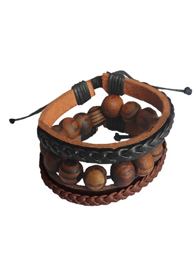Buy Online Multistrand Leather Heart Charm Bracelet By Menjewell, jewellery for men