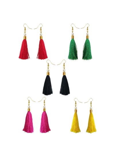 Buy Online Stylish Long Tassel Earring Combo For Women | jewellery for  women| menjewell.com